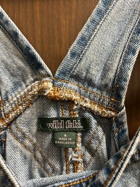 wild fable Light Blue Denim Overalls with Contrast Stitching